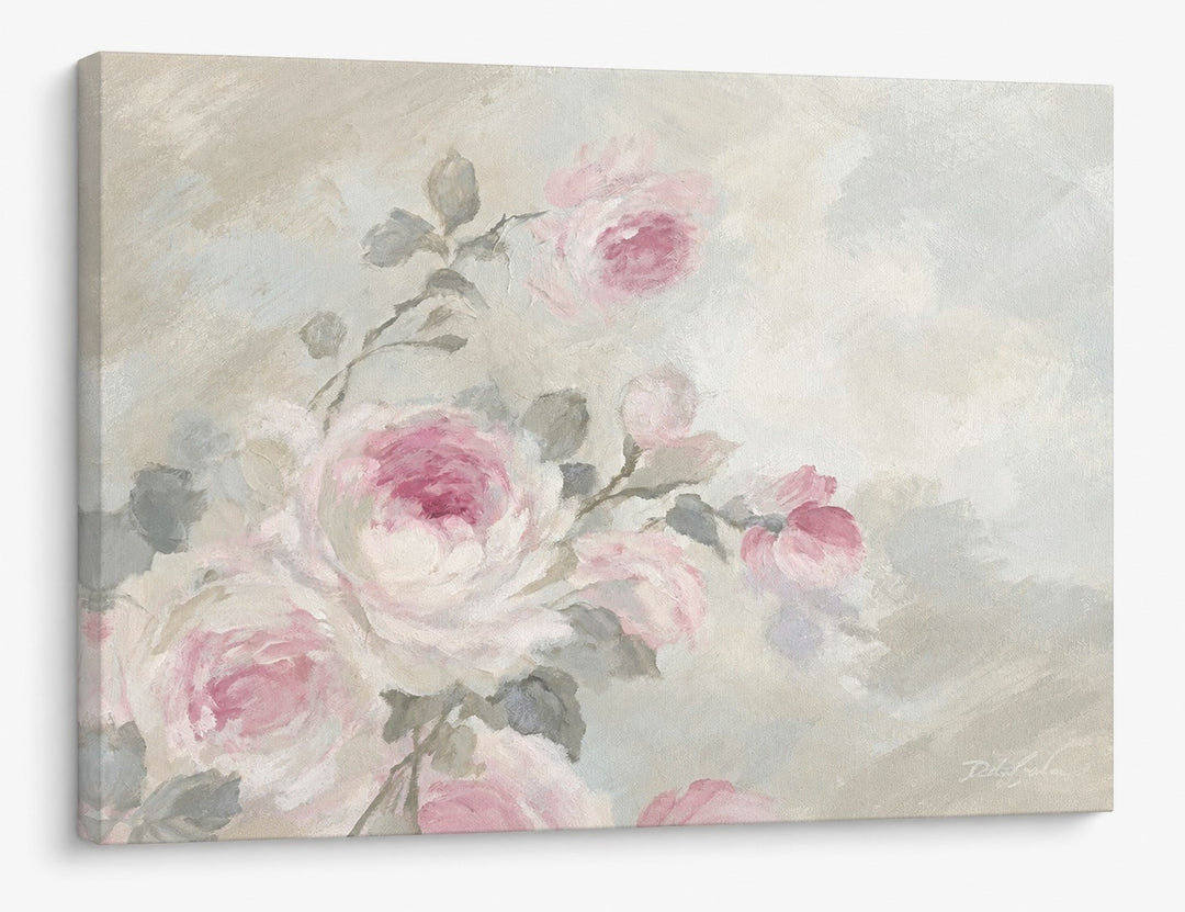 Whispers on the Morning Air – Blush Pink Rose Floral Art Print | Romantic Cottagecore Wall Art | Canvas or Paper Print