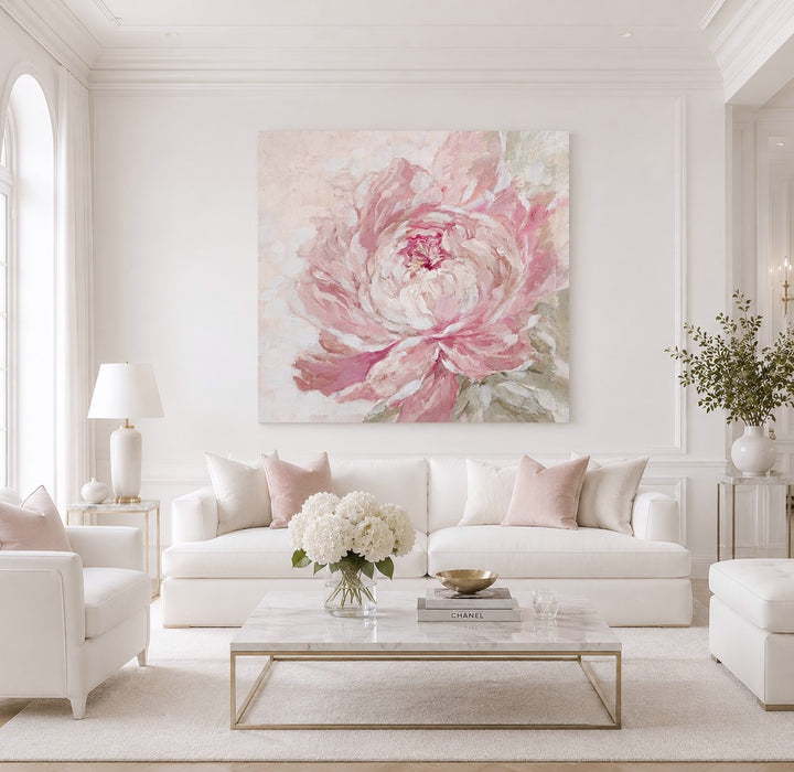 Canvas Print "Softly Unfolding" - Peony Artwork by Debi Coules