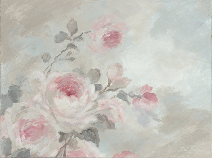 Whispers on the Morning Air – Blush Pink Rose Floral Art Print | Romantic Cottagecore Wall Art | Canvas or Paper Print