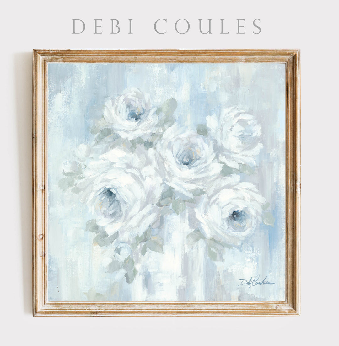 "White Roses" Fine Art Paper Print by Debi Coules