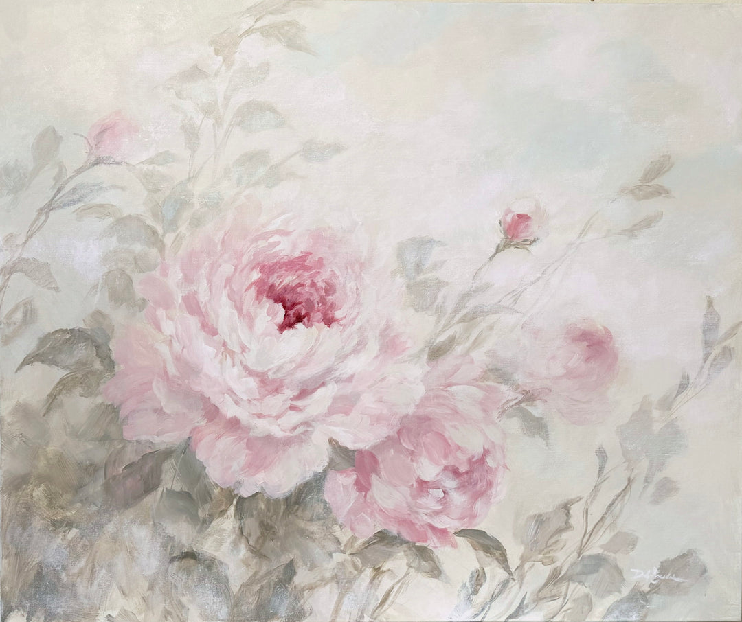 Peonies in the Mist | Original Pink Peony Painting | Debi Coules