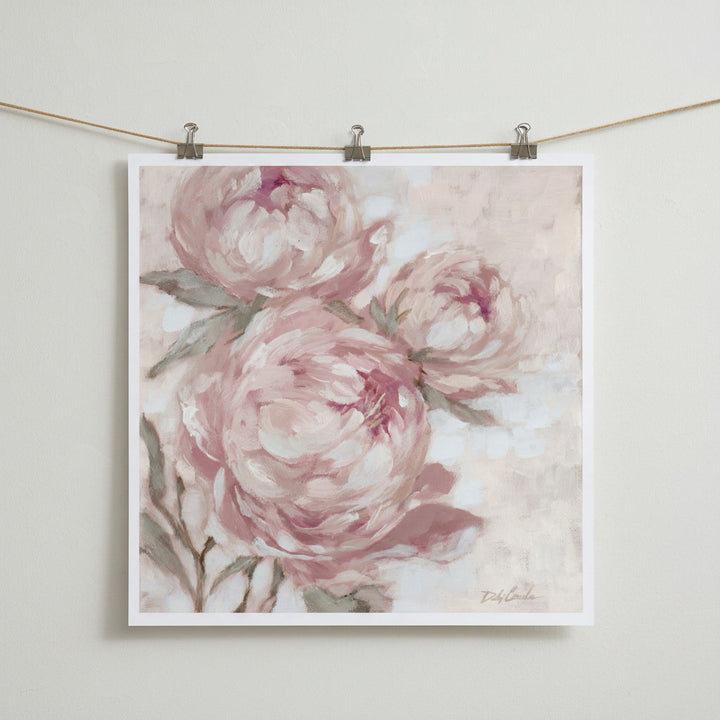 "A Secret Kept in Bloom" – Romantic Blush Pink Peony Wall Art