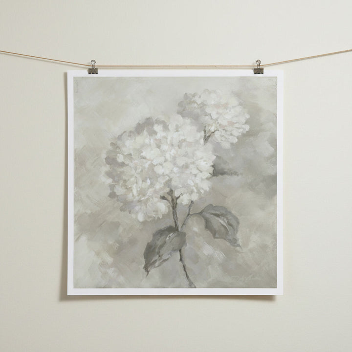 "Silent Blooms" -  Hydrangea Canvas Print | Romantic Floral Wall Art | Shabby Chic Cottagecore French Country Decor