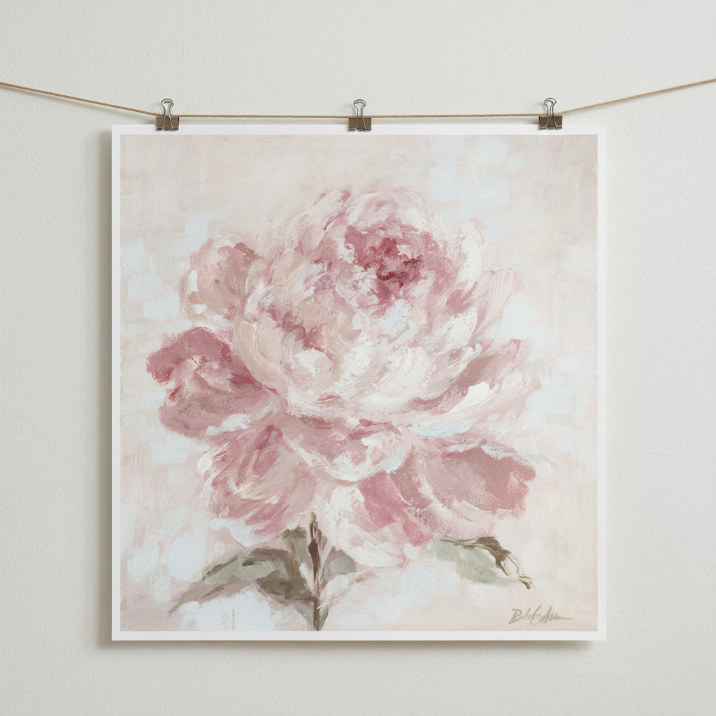 "Blush of Morning" - Pink Peony Floral Art Print