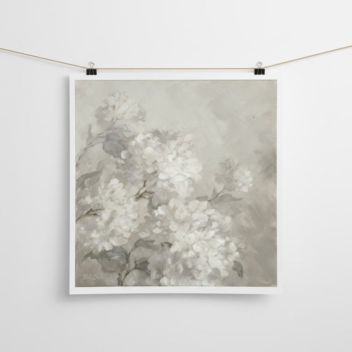 "A Quiet Gathering" - Hydrangea Canvas Print | Soft Impressionist Floral | Timeless Cottage & French Country Wall Art