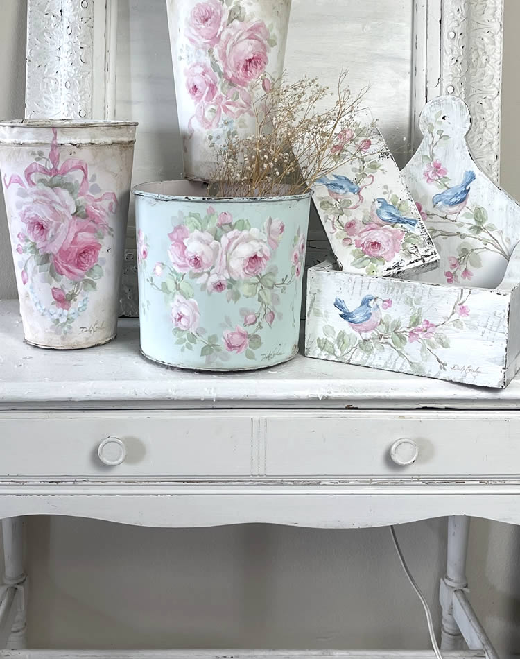 Hand-painted vintage home decor