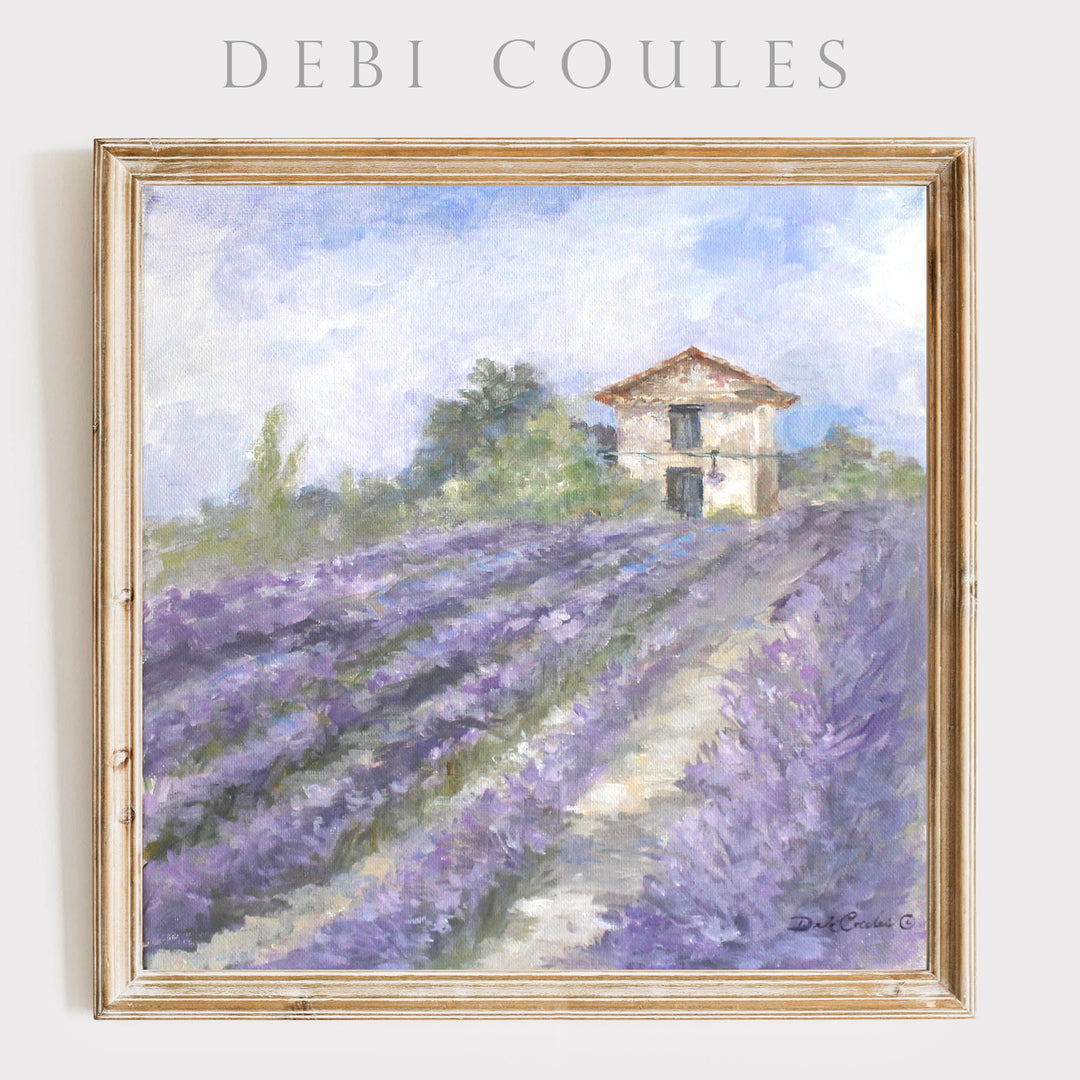 Paper print of Debi Coule's provincial France painting of lavender fields