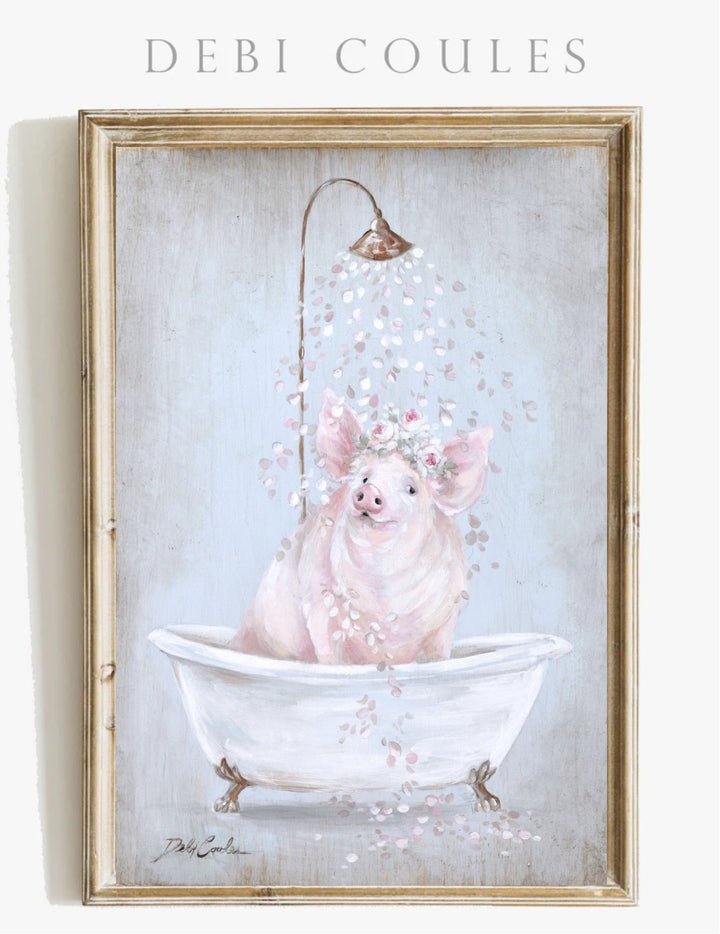 "Pig in a Tub" Fine Art Print by Debi Coules