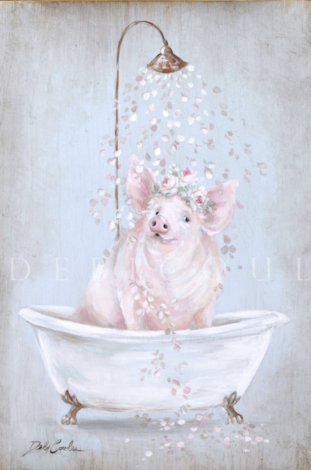 "Pig in a Tub" Fine Art Print by Debi Coules