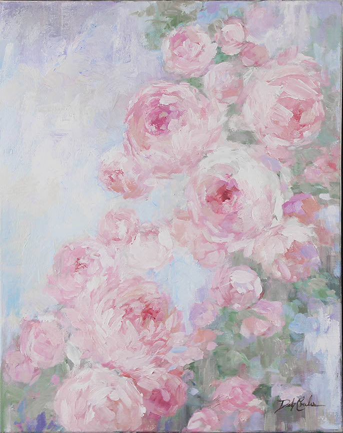 "Peonies I" - Shabby-chic Artwork by Debi Coules