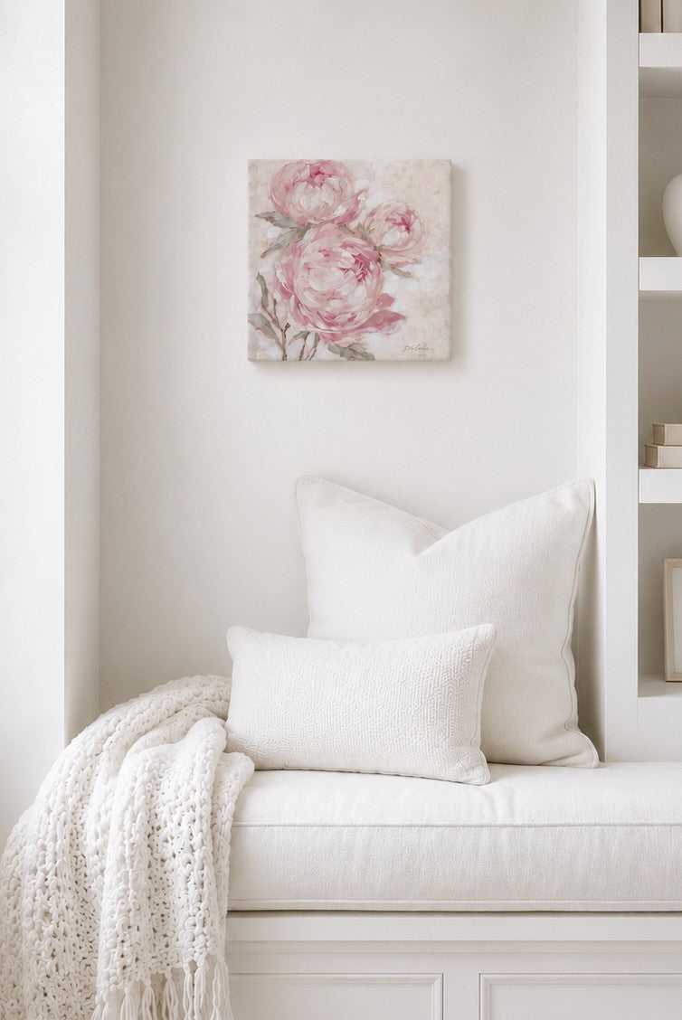 A Secret Kept in Bloom | Original Pink Peony Painting |  Floral Wall Art | Whispers in the Garden Collection