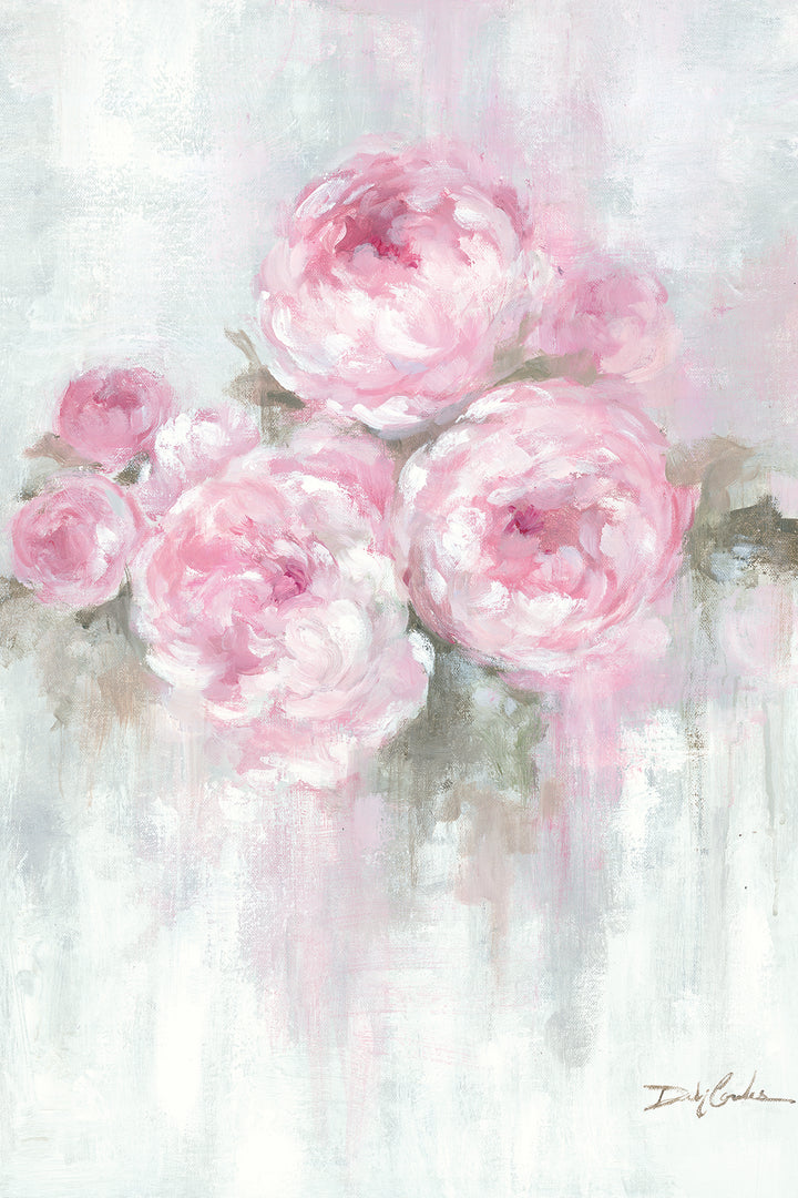 "Pink Peonies" - Shabby-chic Artwork by Debi Coules