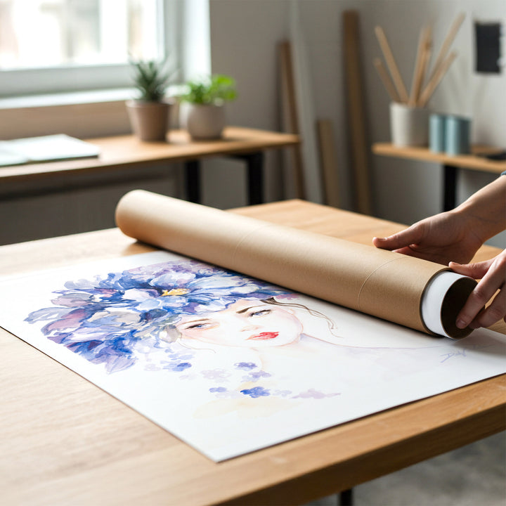 "Serenade in Blue - Fashion Artwork by Debi Coules