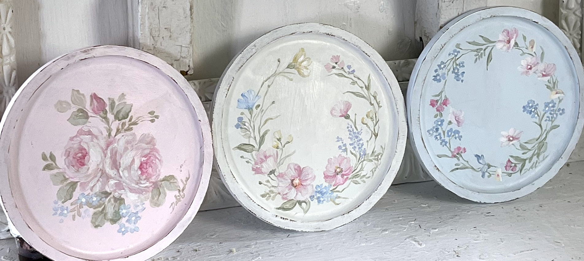 Hand painted wood serving trays for mother's day