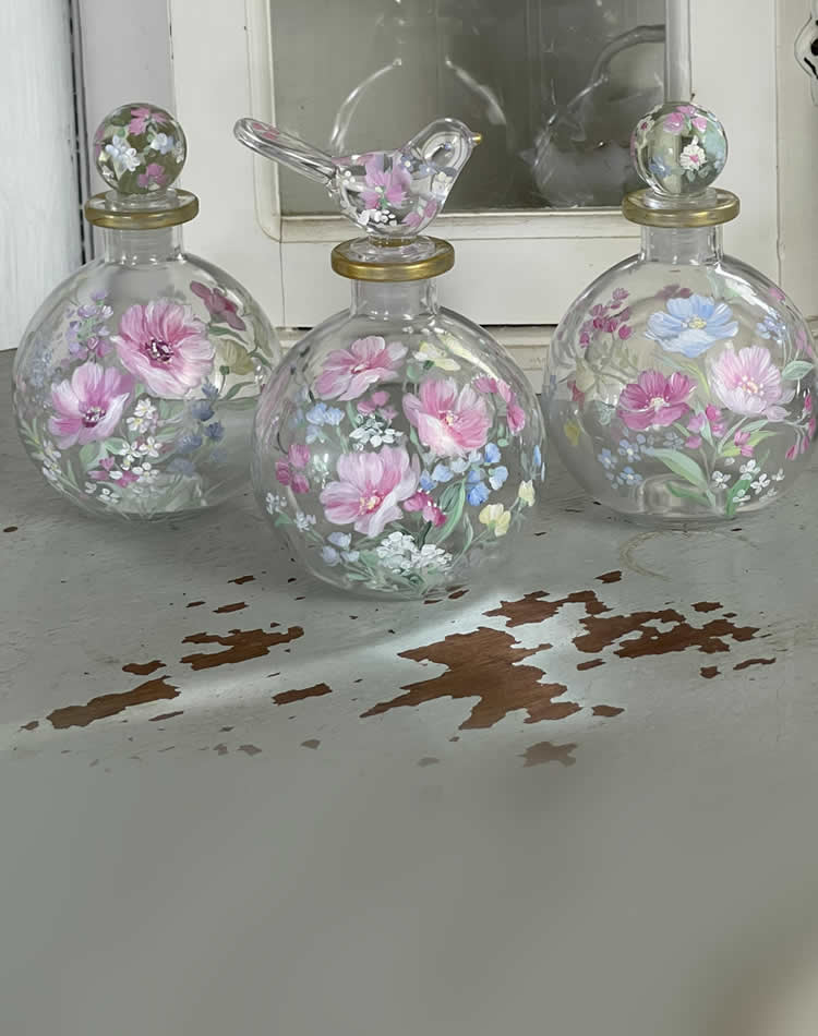 hand-painted perfume bottles for mothers day