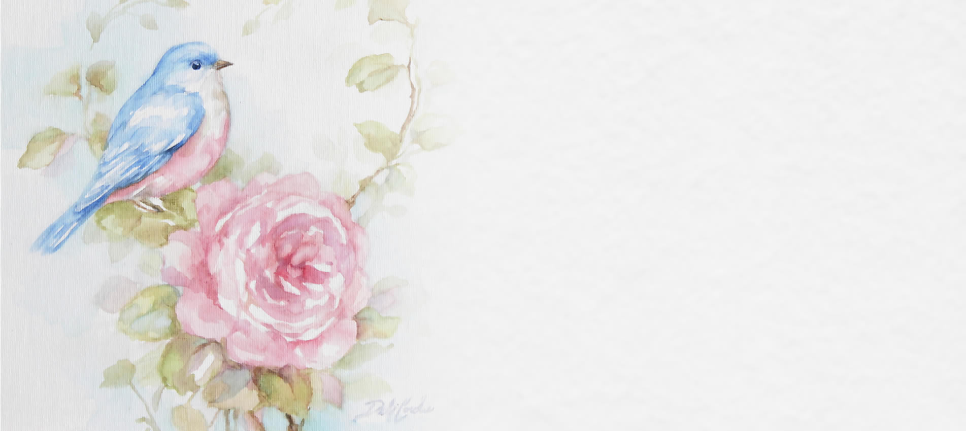 watercolor bluebird painting celebrating the debi coules spring sales event