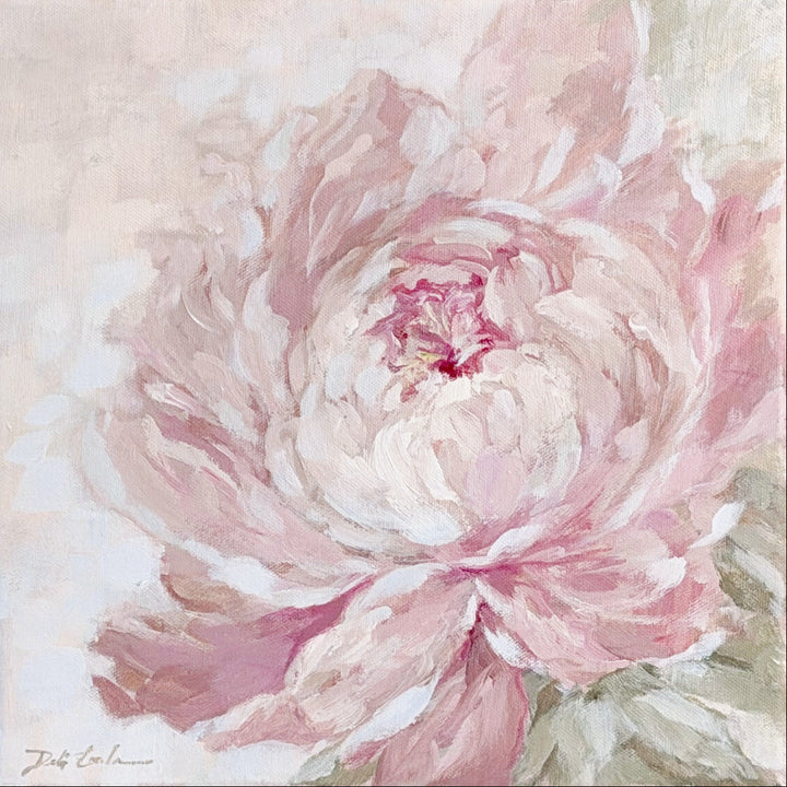 Artistic depiction of a pink peonie
flower with soft, blurred background