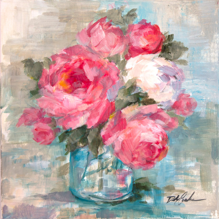 "Summer Roses I" - Shabby-chic Artwork by Debi Coules