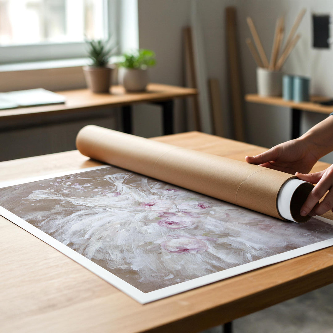 "Tutu In White with Roses" - Ballet Artwork by Debi Coules