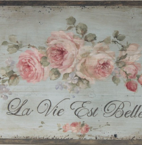 "La Vie Est Belle" Framed Wood Print