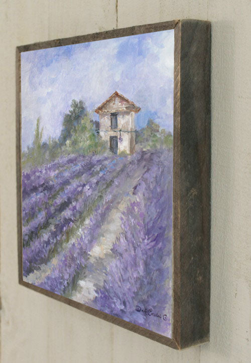 "Lavender Fields" Bardwood Framed Wood Print