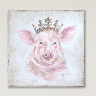 "Crowned Pig" French Farmhouse Canvas Prints