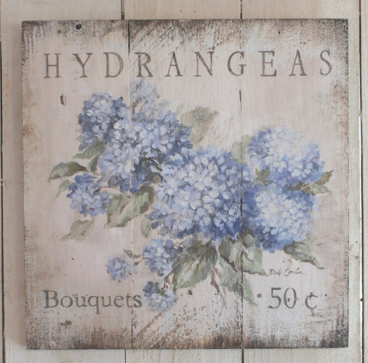 "Hydrangeas 50 Cents" Wood Print