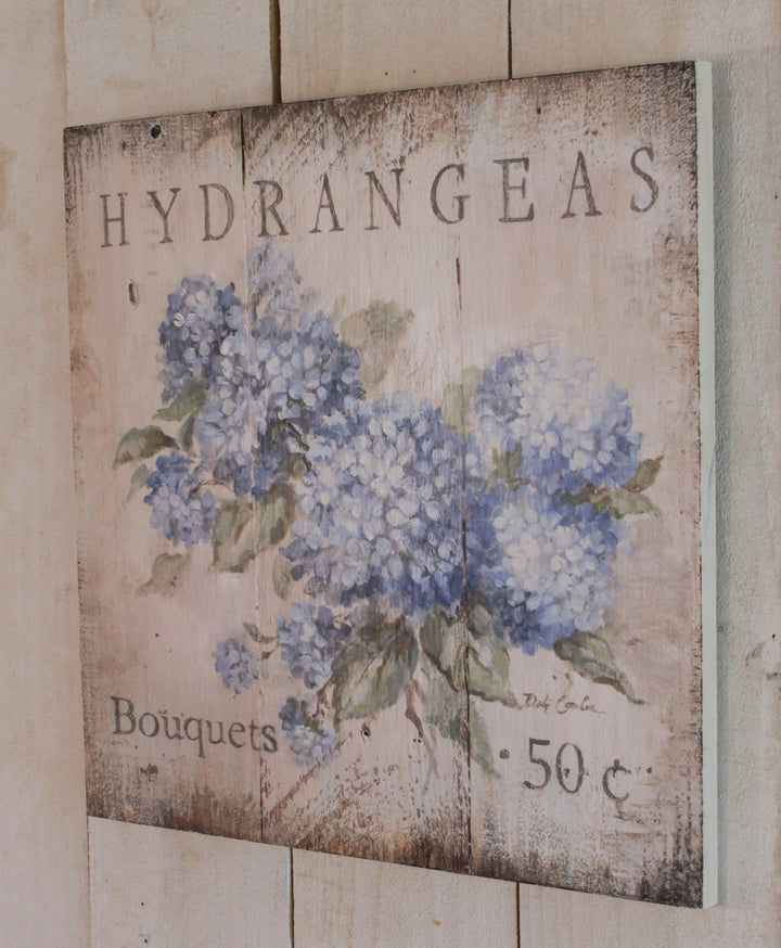 "Hydrangeas 50 Cents" Wood Print