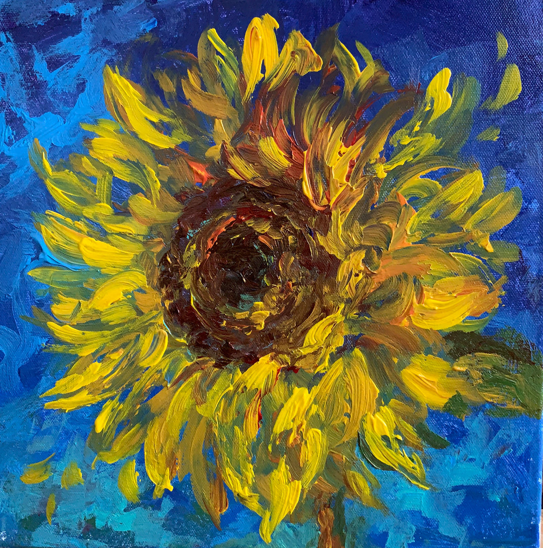 "Sunflower I" Original Canvas Painting by Debi Coules