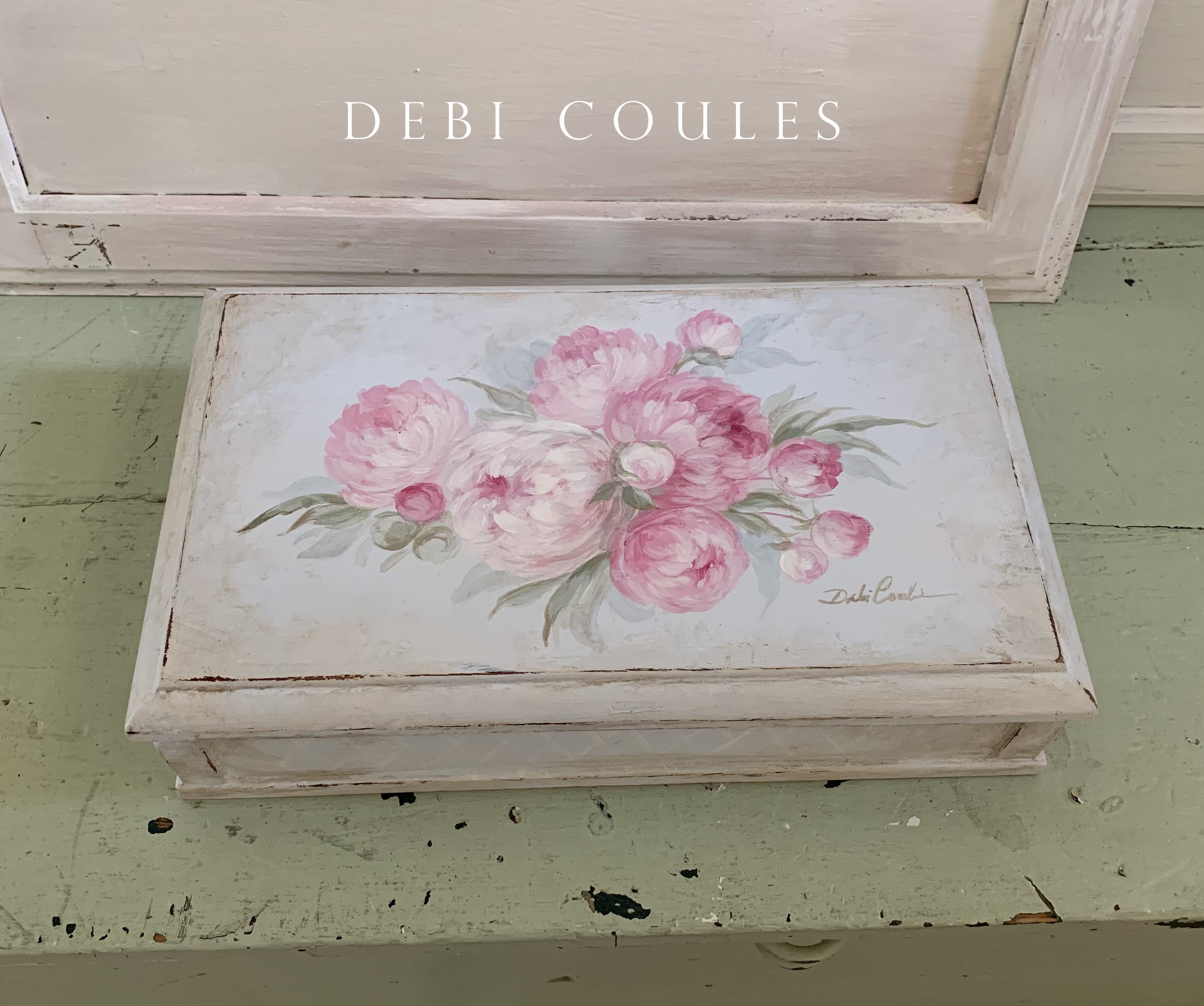 Shabby Chic Romantic Pink Peonies Keepsake Box by Debi Coules – Debi ...