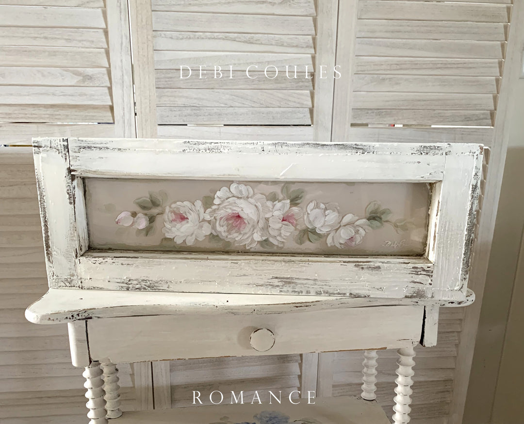 Antique Shabby Chic Romantic Roses Window by Debi Coules