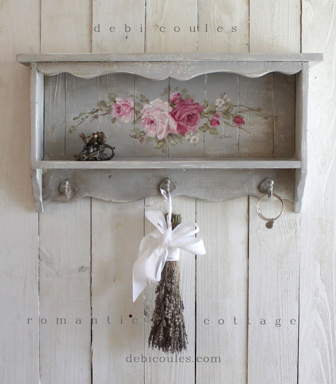 Custom Color and Decorative Vintage Style Roses Shelf