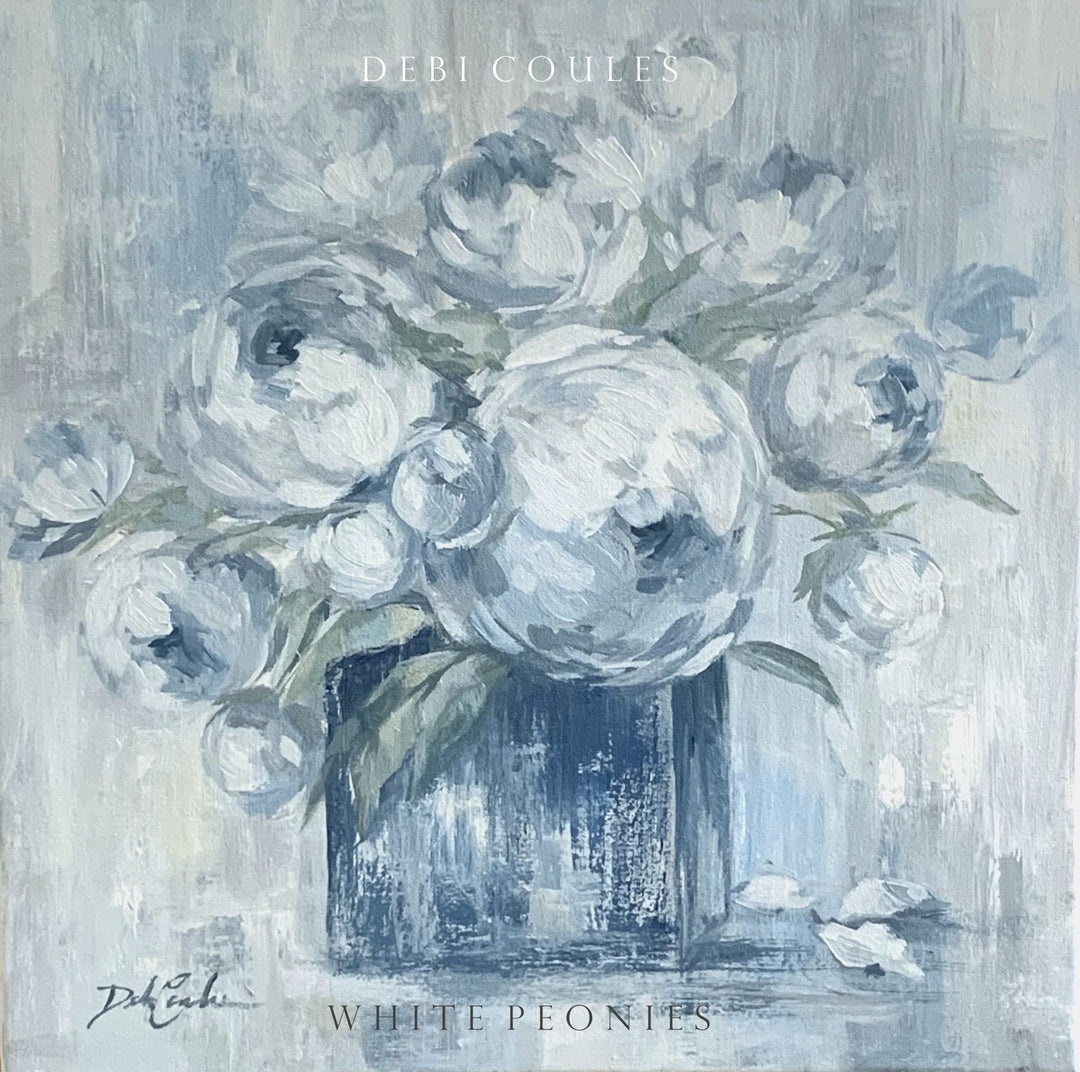 "White Peonies" Original Painting by Debi Coules