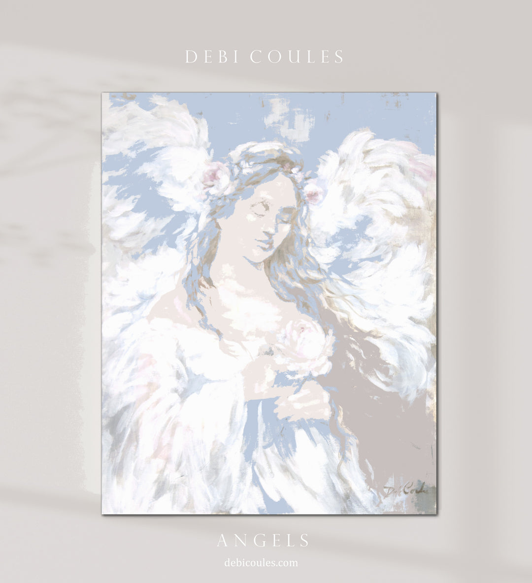Shabby Chic Angel Heaven Sent by Debi Coules Fine Art Canvas Print Romantic Cottage Modern Angel