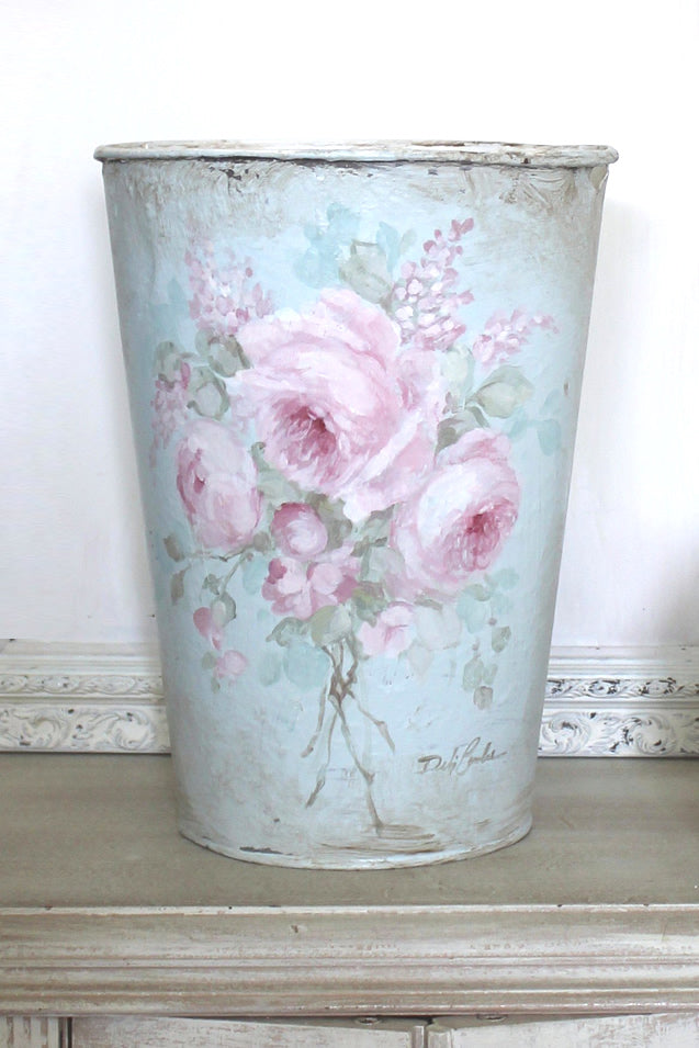 MADE TO ORDER: Vintage Shabby Chic Floral Buckets
