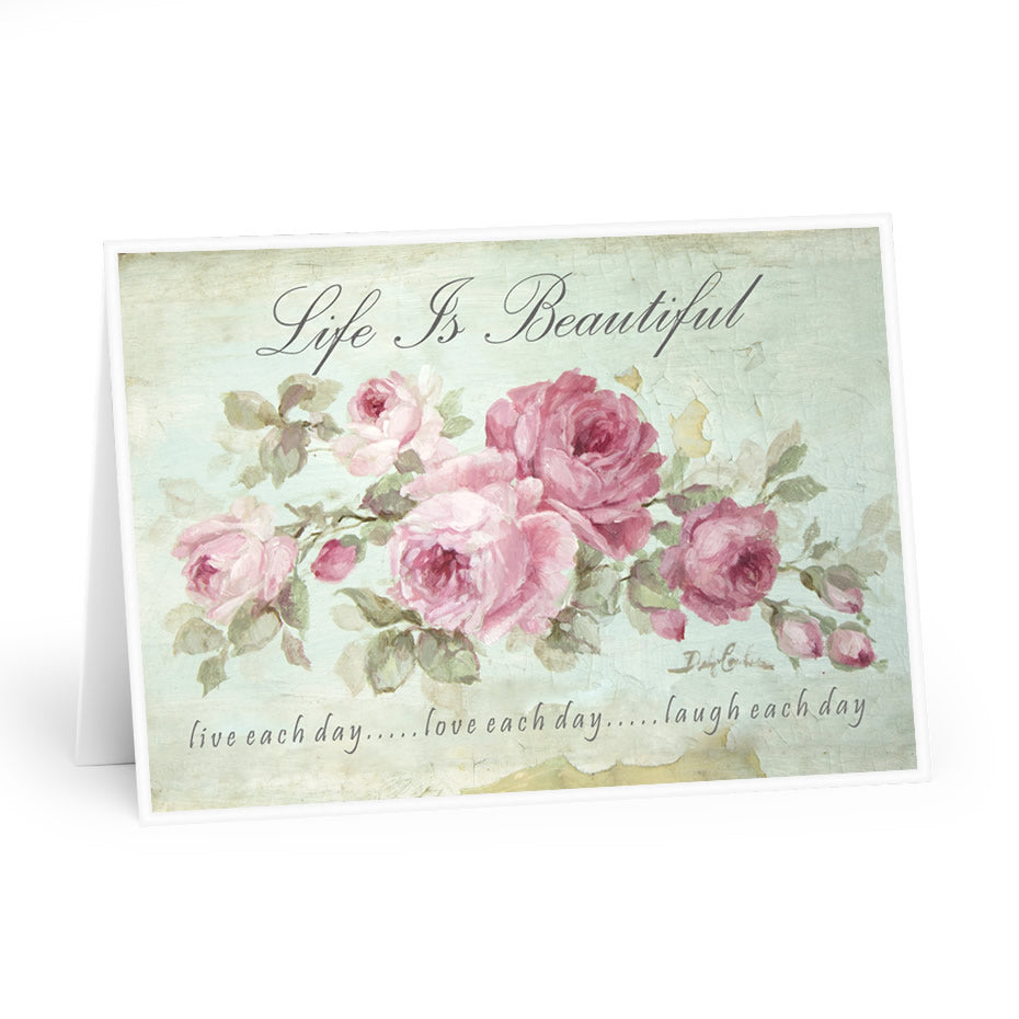 "Life Is Beautiful" Greeting Cards Heavy Stock Original Debi Coules Art (Set of 5)