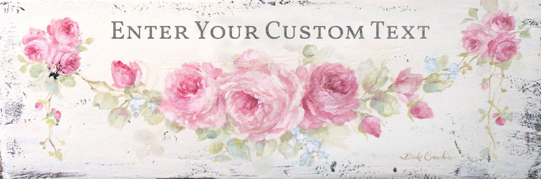 Personalized Sign - Romantic Vintage Rose Garland