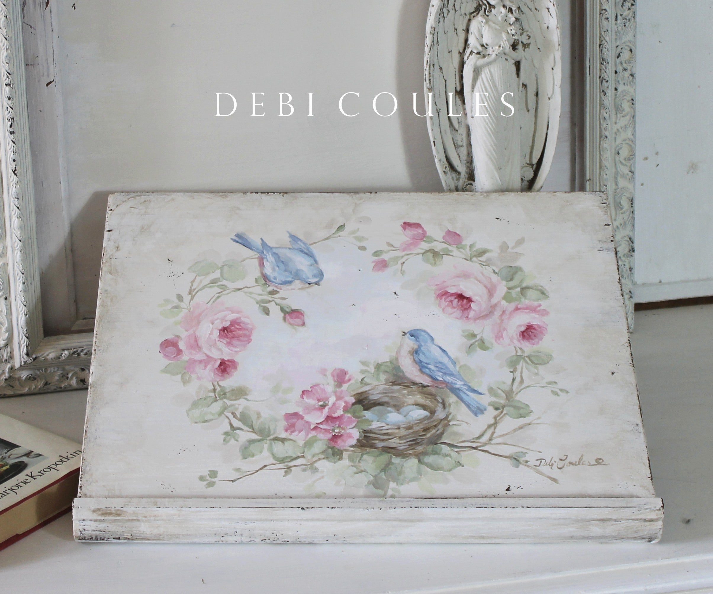 Bluebirds and Roses Welcome to Our Nest Shabby Cottage Vintage Style popular by Debi Coules